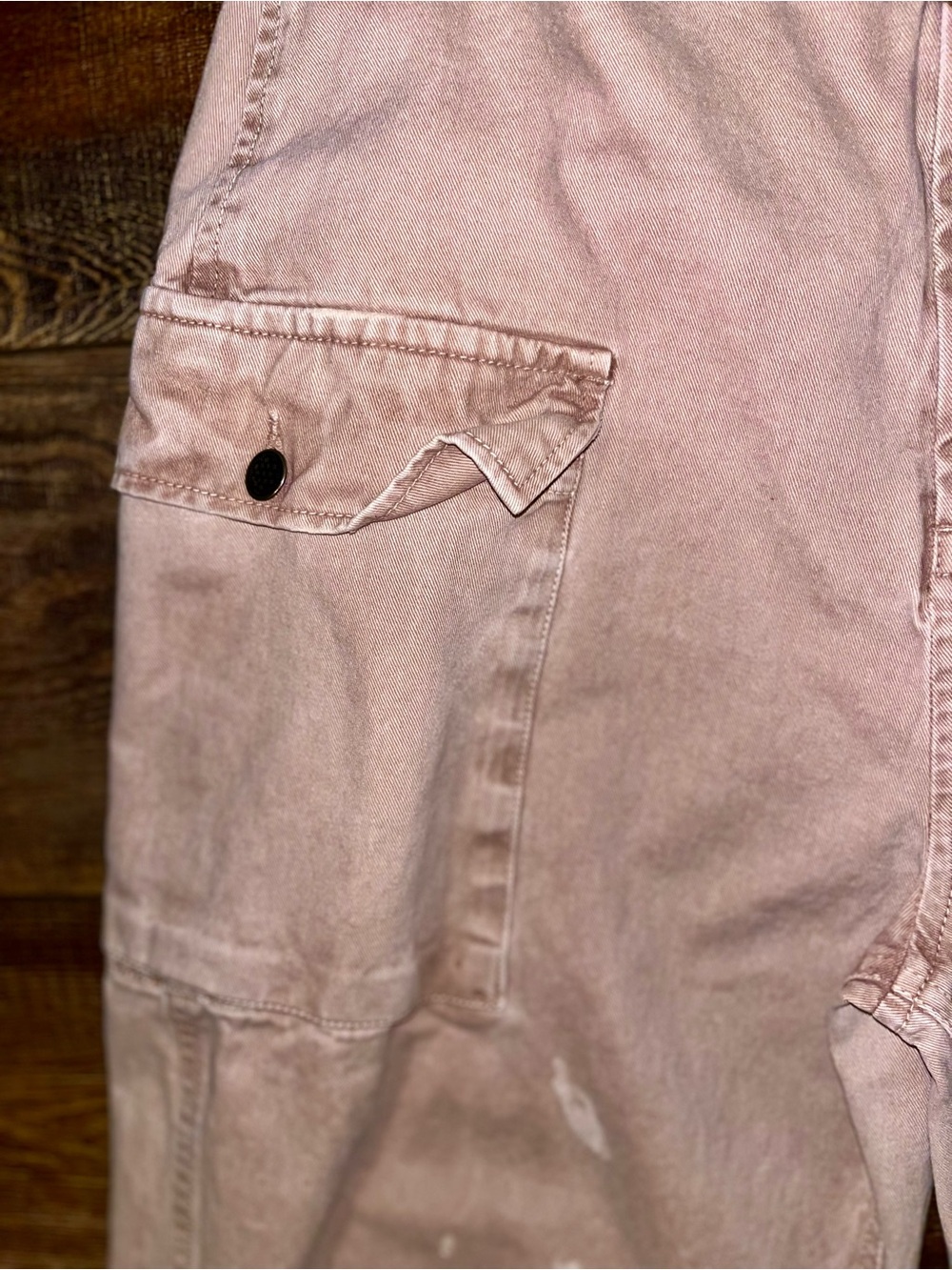 Free People Blush Pink Cropped Cargo Jeans with Braided Belt - Picture 5 of 11